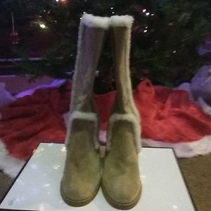 BNWT suede coach Wedges (Jordana)